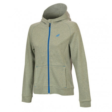 Veste à capuche BABOLAT Femme Core Hood Sweat Gris / Bleu PE 2020