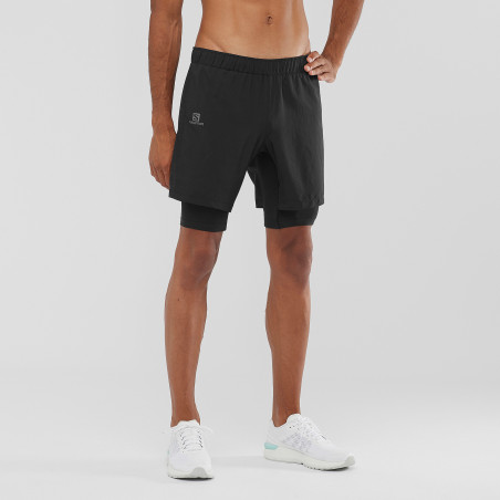 Short Running SALOMON Homme AGILE TWINSKIN SHORT Noir AH 2020