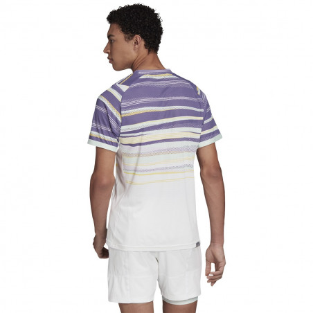 T-Shirt ADIDAS Homme FLFT Open d'Australie THIEM Mauve / Jaune / Vert PE 2020
