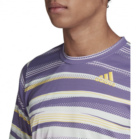 T-Shirt ADIDAS Homme FLFT Open d'Australie ZVEREV Mauve / Vert / Jaune PE 2020