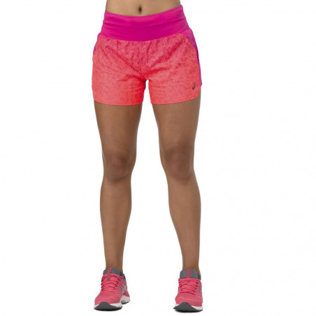 Short Running ASICS Femme Cool 2in1 3.5 short Bleu AH 2018