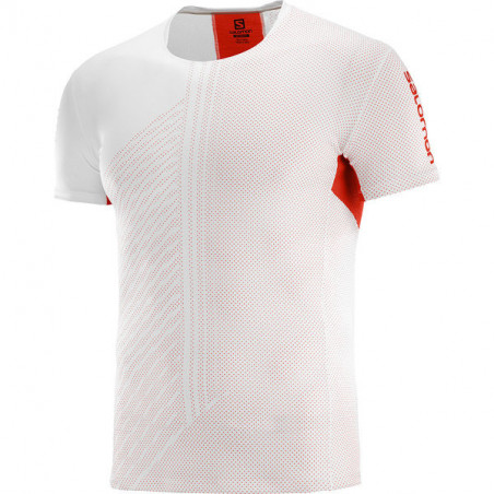T-Shirt Running SALOMON Homme S/LAB SENSE Tee Blanc / Rouge PE 2021