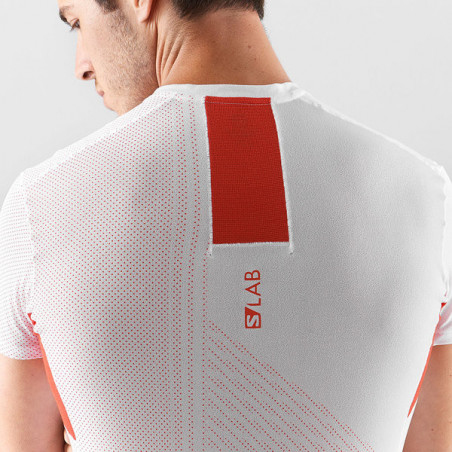 T-Shirt Running SALOMON Homme S/LAB SENSE Tee Blanc / Rouge PE 2021