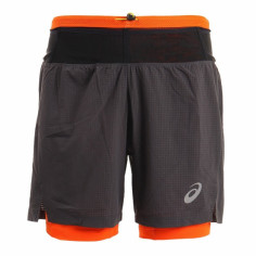 Short Running ASICS Homme FUJITRAIL Gris / Orange PE 2021