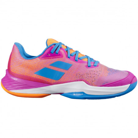 Chaussures BABOLAT Femme JET MACH 3 AC Rose / Orange / Bleu 2021