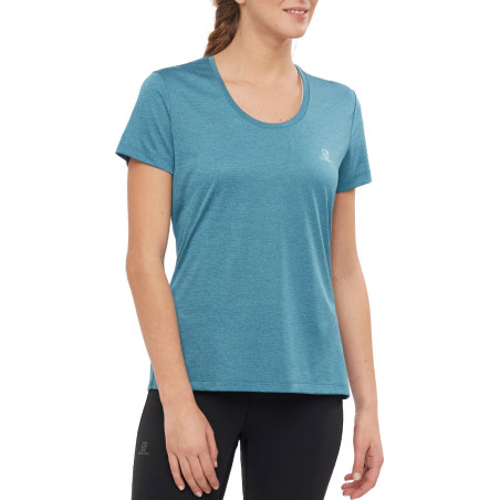 T-Shirt Running SALOMON Femme AGILE SS TEE  Bleu Turquoise AH 2021