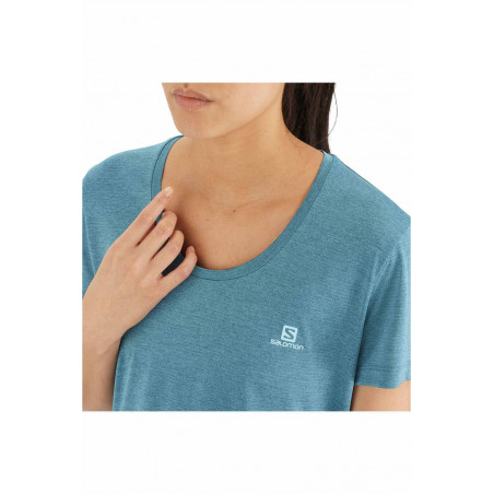 T-Shirt Running SALOMON Femme AGILE SS TEE  Bleu Turquoise AH 2021