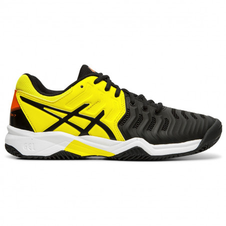 Chaussures ASICS Junior Gel-Resolution 7 Clay Terre Battue GS Noir/Jaune AH 2019