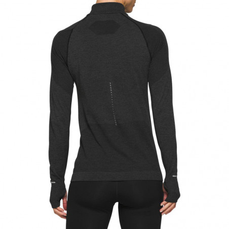 T-Shirt Running Manches Longues ASICS Femme RACE SL 1/2 Zip Perf Noir AH 2020