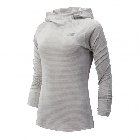 Sweat à capuche Running NEW BALANCE Femme Impact Run Grid Gris AH 2019