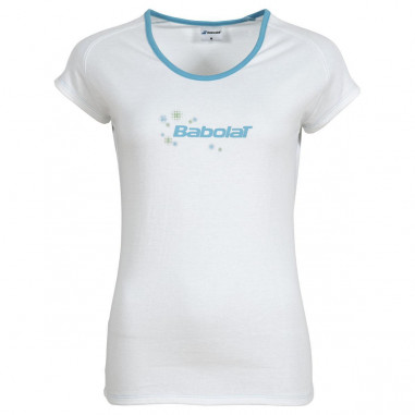 T-Shirt BABOLAT Fille T Core G Blanc / Turquoise