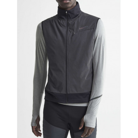 Veste sans manche Running CRAFT Homme Zippée Lumen Subzero Body Noir AH 2020