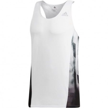 Débardeur Running ADIDAS Homme SUB 2 Singlet Blanc / Noir PE 2019