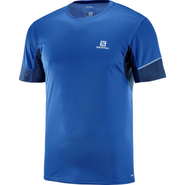 T-Shirt Running SALOMON Homme Agile SS Tee Bleu...