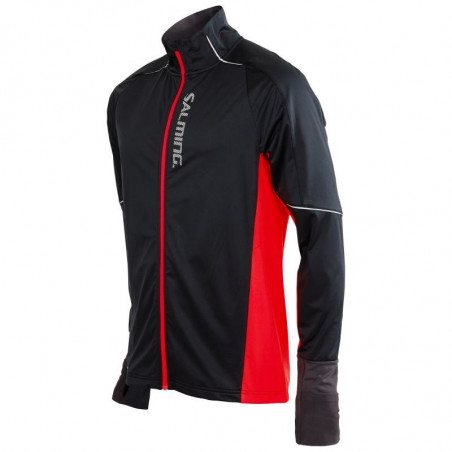 Veste Running SALMING Homme Thermal Wind Jacket Noir / Rouge AH 2019