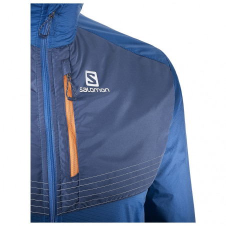 Veste Running SALOMON Homme Fast Wing Aero M Myconos Bleu AH 2017