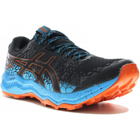 Chaussures Running ASICS Homme FUJITRABUCO Lyte Noir / Bleu / Orange PE 2021