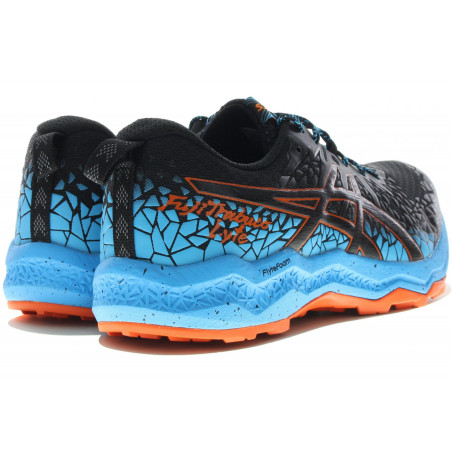 Chaussures Running ASICS Homme FUJITRABUCO Lyte Noir / Bleu / Orange PE 2021