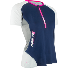 T-Shirt Running KINETIK Femme Fusion SS Zip WSC Bleu /...