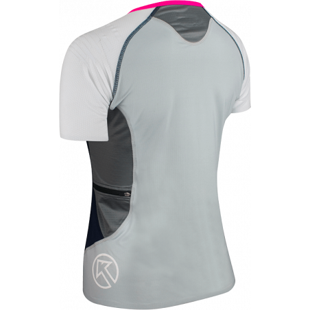 T-Shirt Running KINETIK Femme Fusion SS Zip WSC Bleu / Blanc / Rose PE 2019