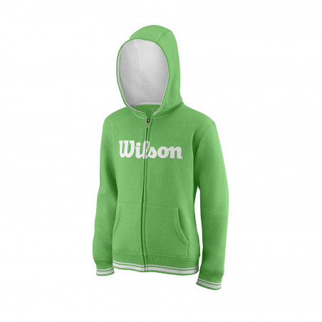 Veste à capuche WILSON Junior Zippée Y Team Script Hoody Vert 2018