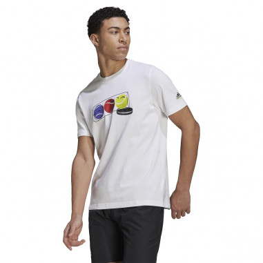 T-Shirt ADIDAS Homme M SS Q1 Blanc PE 2021