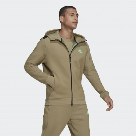 Veste à capuche zippée ADIDAS Homme ZNE FZ Kaki / Vert AH 2021