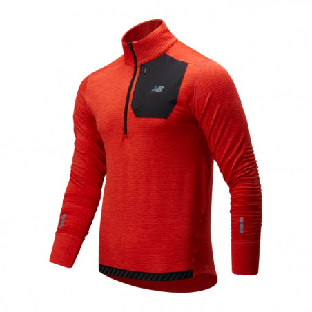 Veste Running NEW BALANCE Homme NB Heat QTR Zip Orange / Noir PE 2020