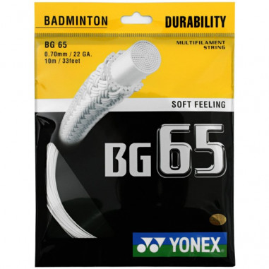 Cordage Badminton YONEX Bg65 Blanc 0.70