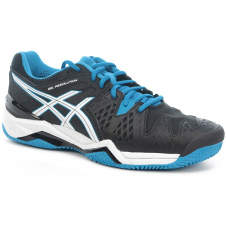 Chaussures ASICS Homme Gel-Resolution 6 Noir / Blanc / Bleu Clay AH 2016