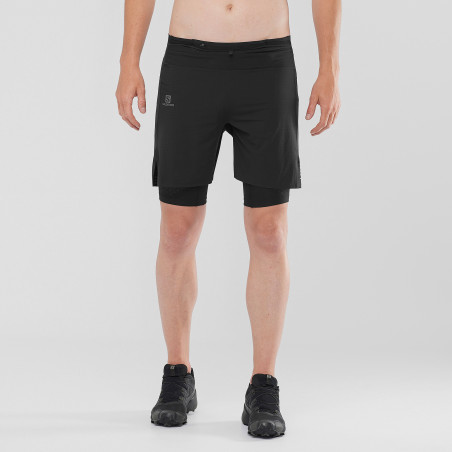 Short Running SALOMON Homme EXO MOTION TWINSKIN SHORT Noir PE 2020