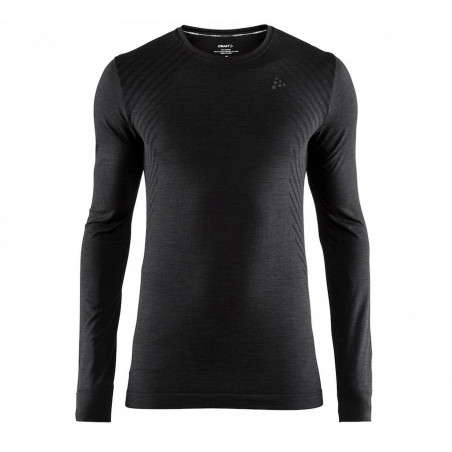 T-Shirt Manches Longues CRAFT Homme FUSEKNIT Confort RN LS Noir AH 2020