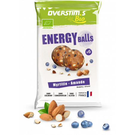 Energy Balls BIO OVERSTIM Sachet de 6 boules Myrtille - Amande 48g