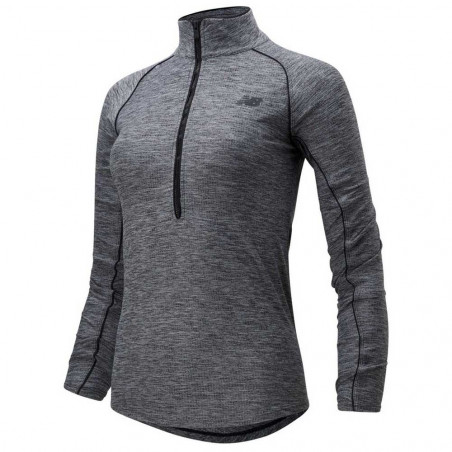 Sweat Running NEW BALANCE Femme TRANSFORM 1/2 Zip Gris AH 2020