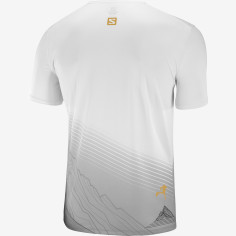 T-Shirt Running SALOMON Homme SENSE TEE Blanc / Or PE 2021 2