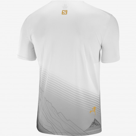 T-Shirt Running SALOMON Homme SENSE TEE Blanc / Or PE 2021