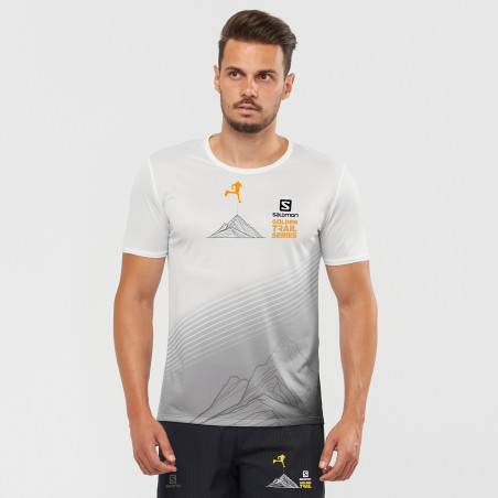 T-Shirt Running SALOMON Homme SENSE TEE Blanc / Or PE 2021