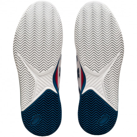 Chaussures ASICS Homme GEL-RESOLUTION 8 Terre Battue Blanc / Bleu PE 2021