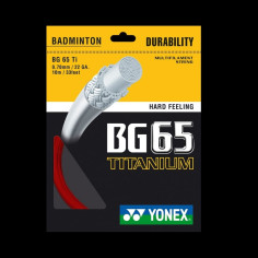 Cordage Badminton YONEX BG 65 Ti Rouge 0.70mm (10m)