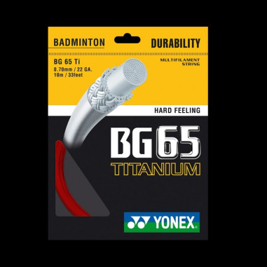 Cordage Badminton YONEX BG 65 Ti Rouge 0.70mm...