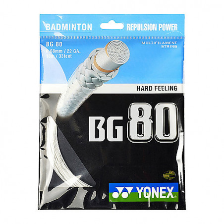 Cordage Badminton YONEX BG 80 Blanc 0.68mm (10m)