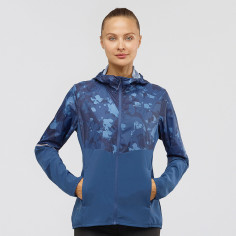 Veste Running SALOMON Femme Agile FZ Hoodie W Bleu PE 2020 2