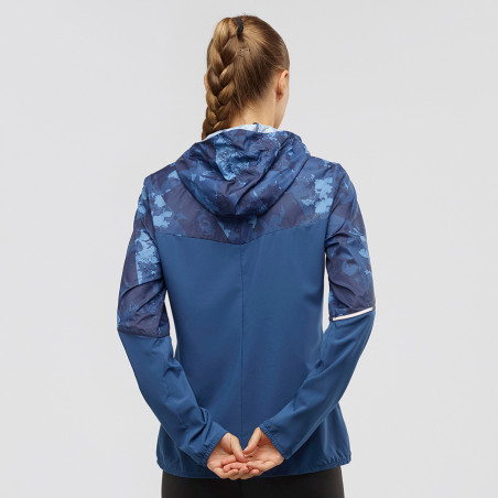 Veste Running SALOMON Femme Agile FZ Hoodie W Bleu PE 2020