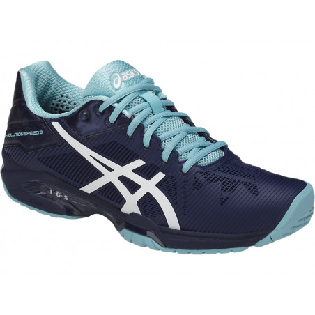 Chaussures ASICS Femme Gel-Solution Speed 3 Indigo / Blanc / Bleu  PE 2018