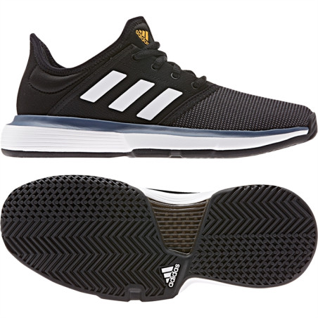 Chaussures ADIDAS Junior SoleCourt xJ  Noir / Blanc PE 2019