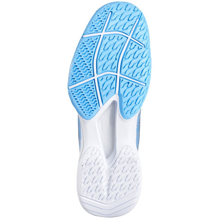 Chaussures BABOLAT Femme JET MACH II Toutes Surfaces Blanc / Bleu AH 2020