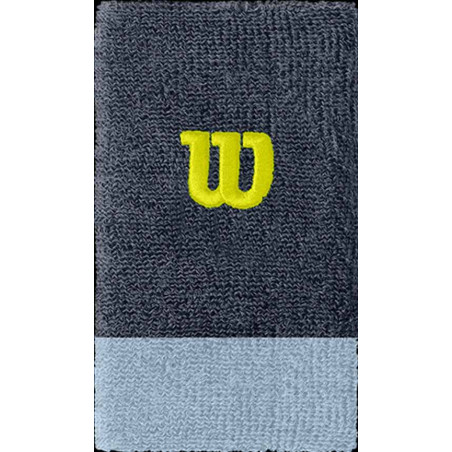 Poignets Eponge WILSON Extra Wide W Gris / Bleu X2 PE 2022