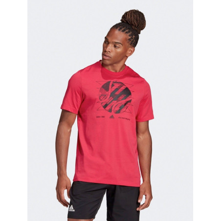 T-Shirt ADIDAS Homme M SS US OPEN Fushia AH 2020