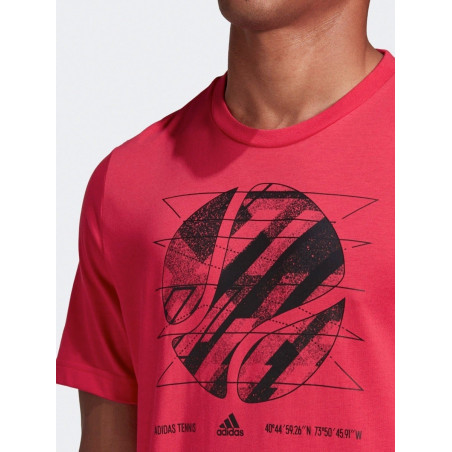 T-Shirt ADIDAS Homme M SS US OPEN Fushia AH 2020