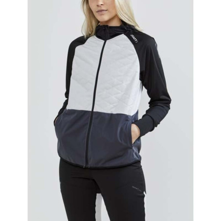 Veste à capuche Running CRAFT Femme ADV Warm Jacket Noir / Ecru 2021